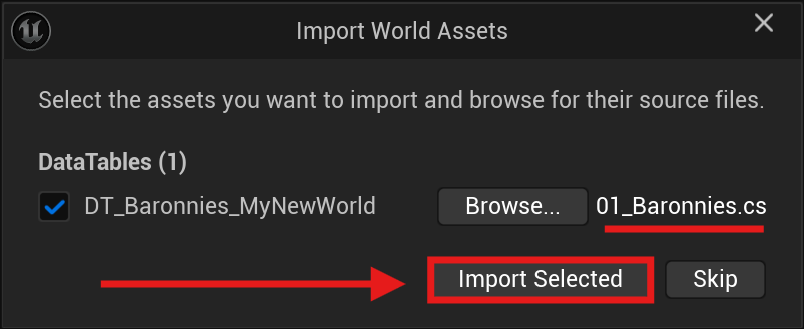 Import Selected
