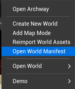 Ouvrir le DA_WorldManifest