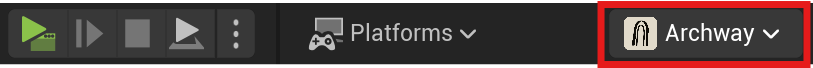 L'icône Archway dans la toolbar de l'éditeur