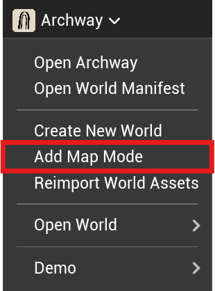 Menu Archway → Add Map Mode