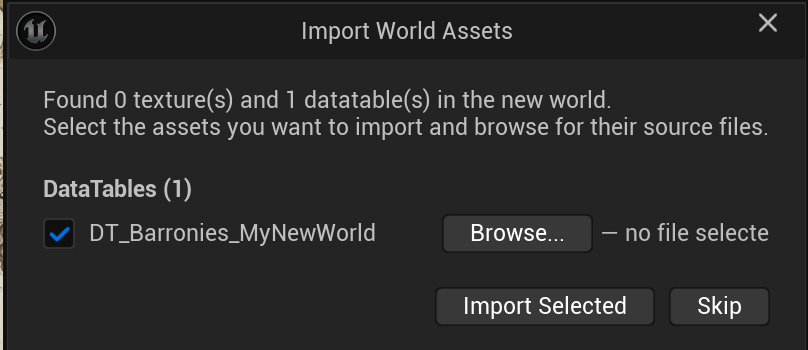 La DataTable attend son fichier source